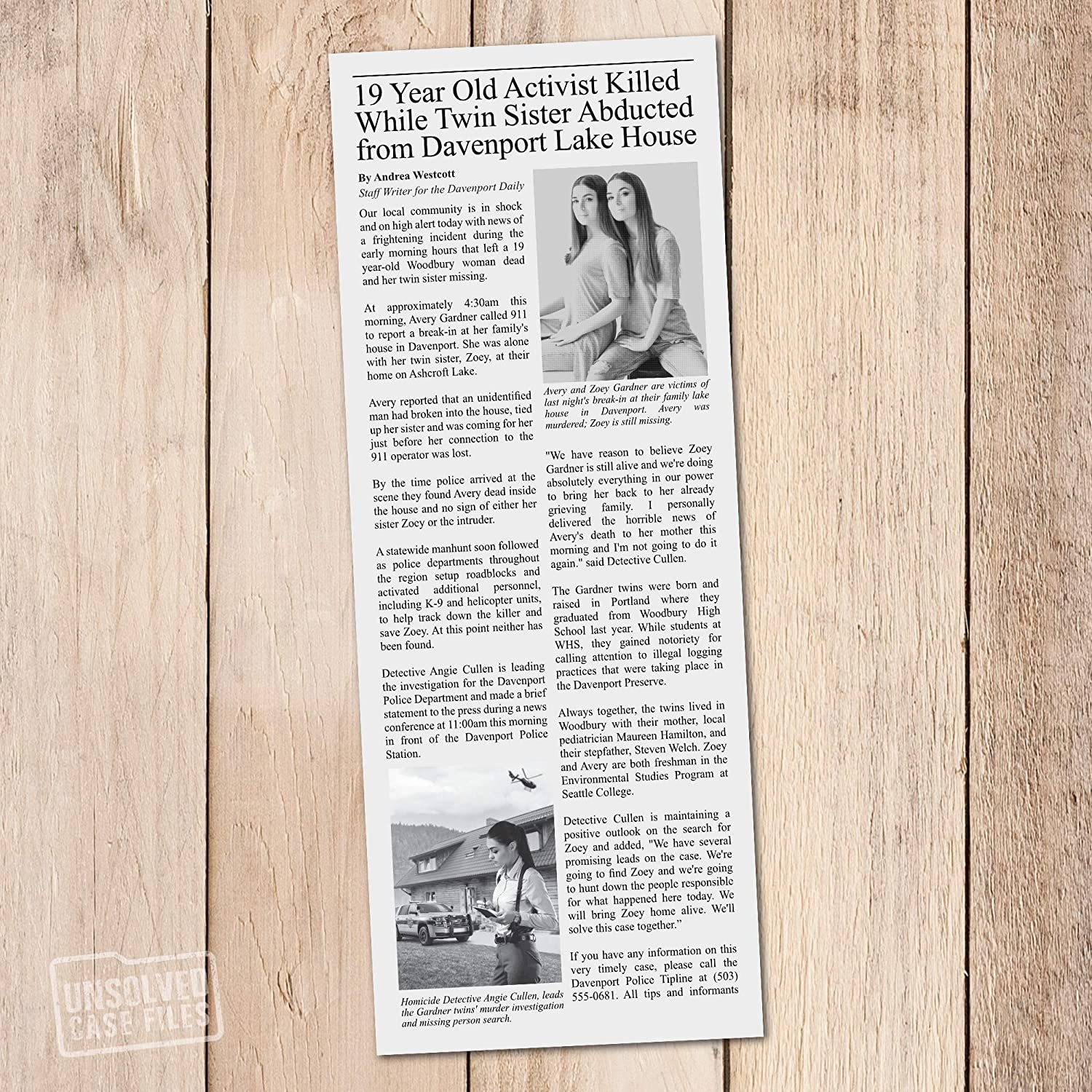 Unsolved Case Files : Avery and Zoe Gardner